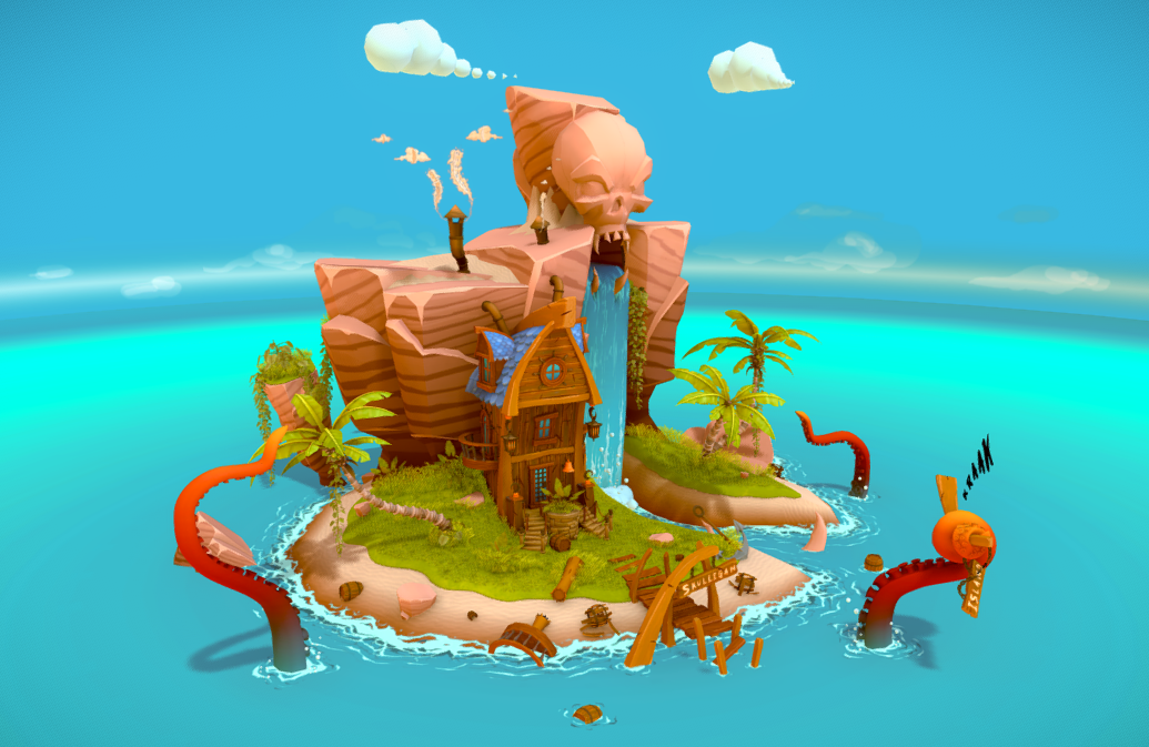 Render Low-Poly Island